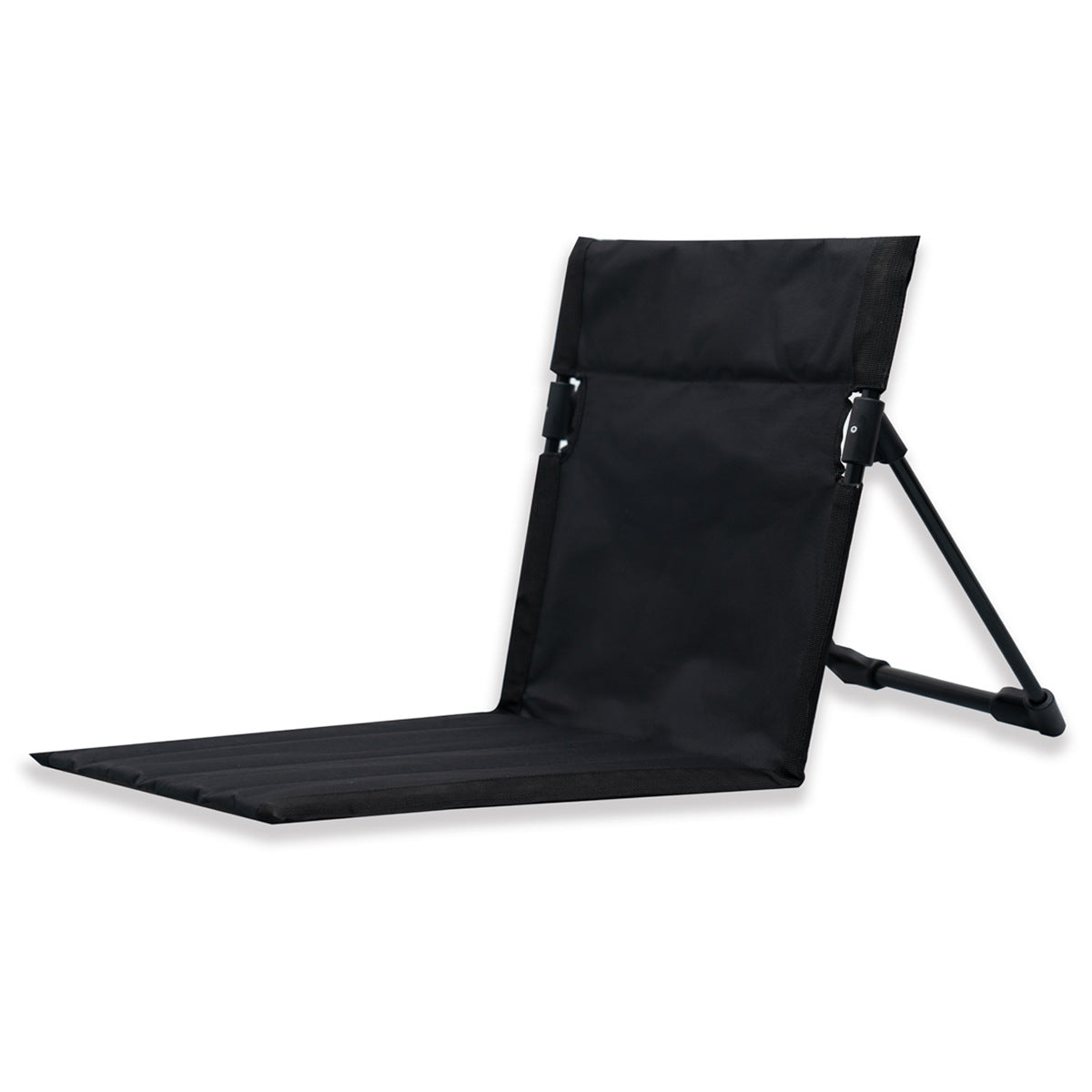 Portable Black Folding Camping Floor Chair – Lightweight Reclining Outdoor Seat