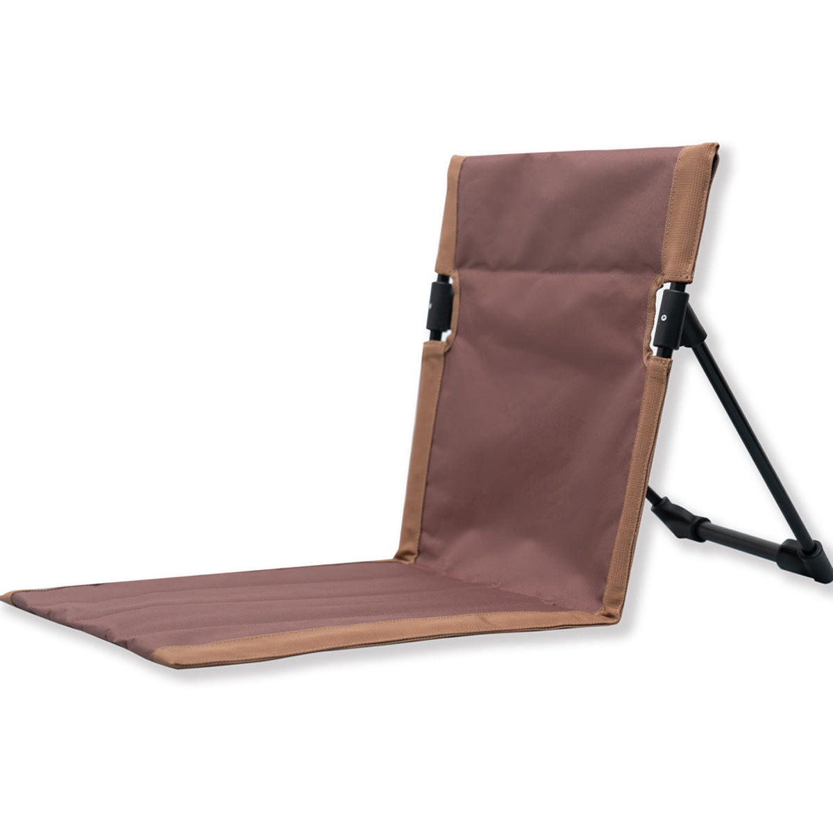 Portable Brown Folding Camping Floor Chair – Lightweight Reclining Outdoor Seat