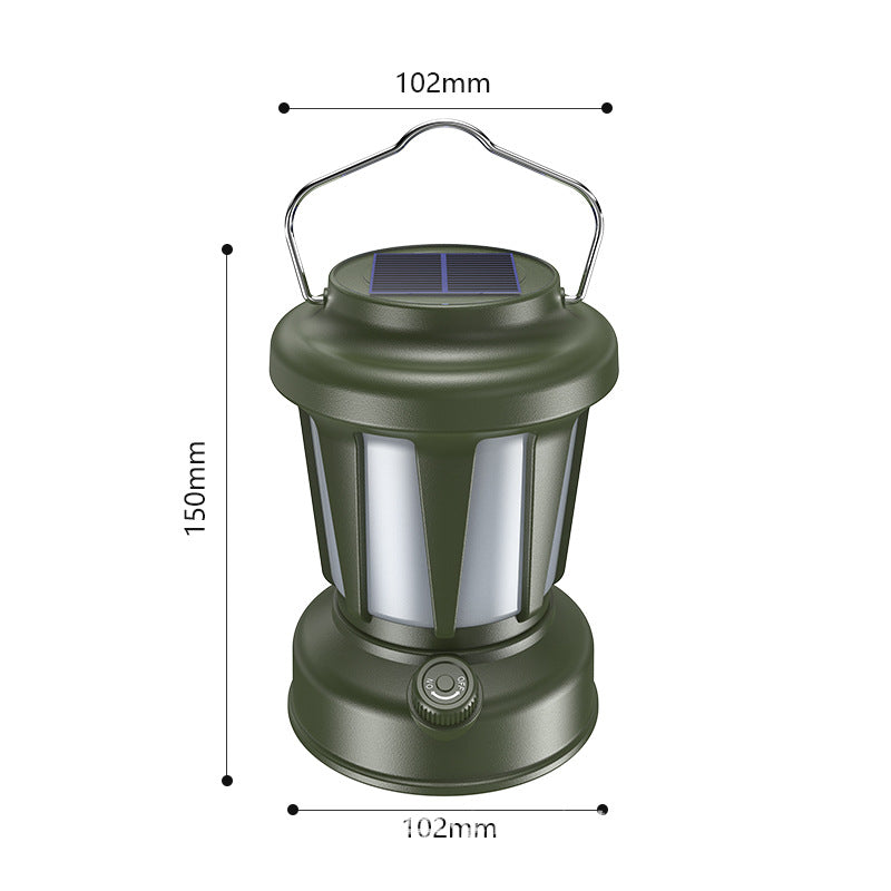 Solar Rechargeable Camping Lantern – Vintage LED Tent Light for Camping & Emergencies Measurements