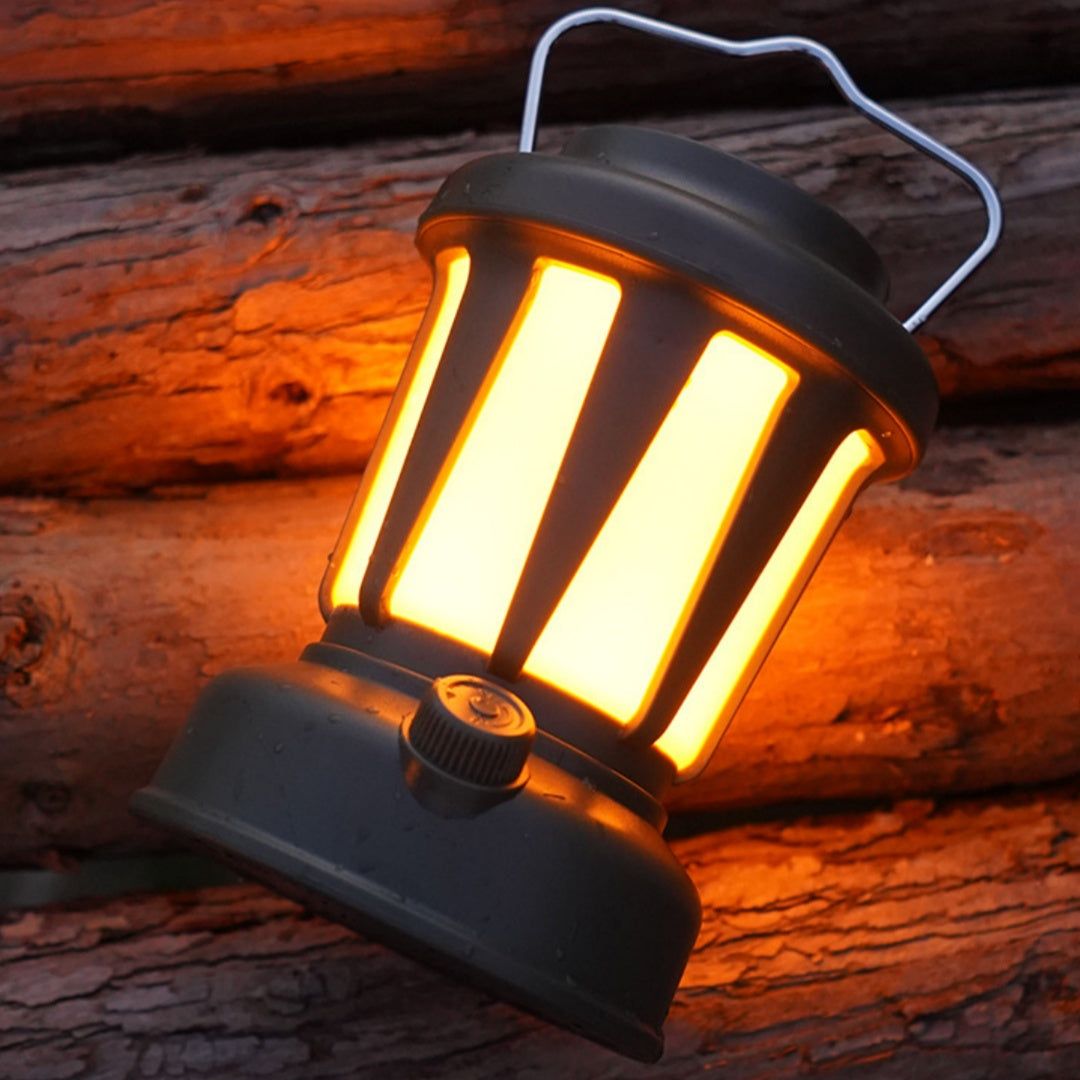 Solar Rechargeable Camping Lantern – Vintage LED Tent Light for Camping & Emergencies On