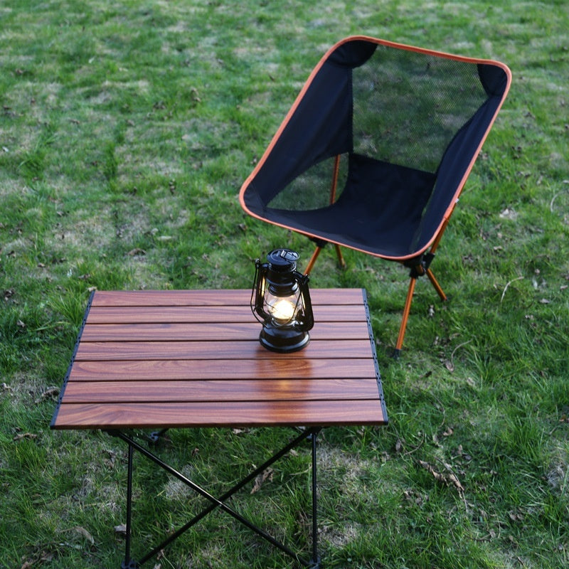 Ultralight Folding Camping Chair – Portable Aluminium Outdoor Seat with a Camping Table and Lantern