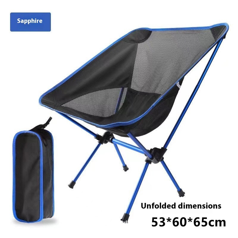 Ultralight Folding Camping Chair – Portable Aluminium Outdoor Seat Saphire Blue